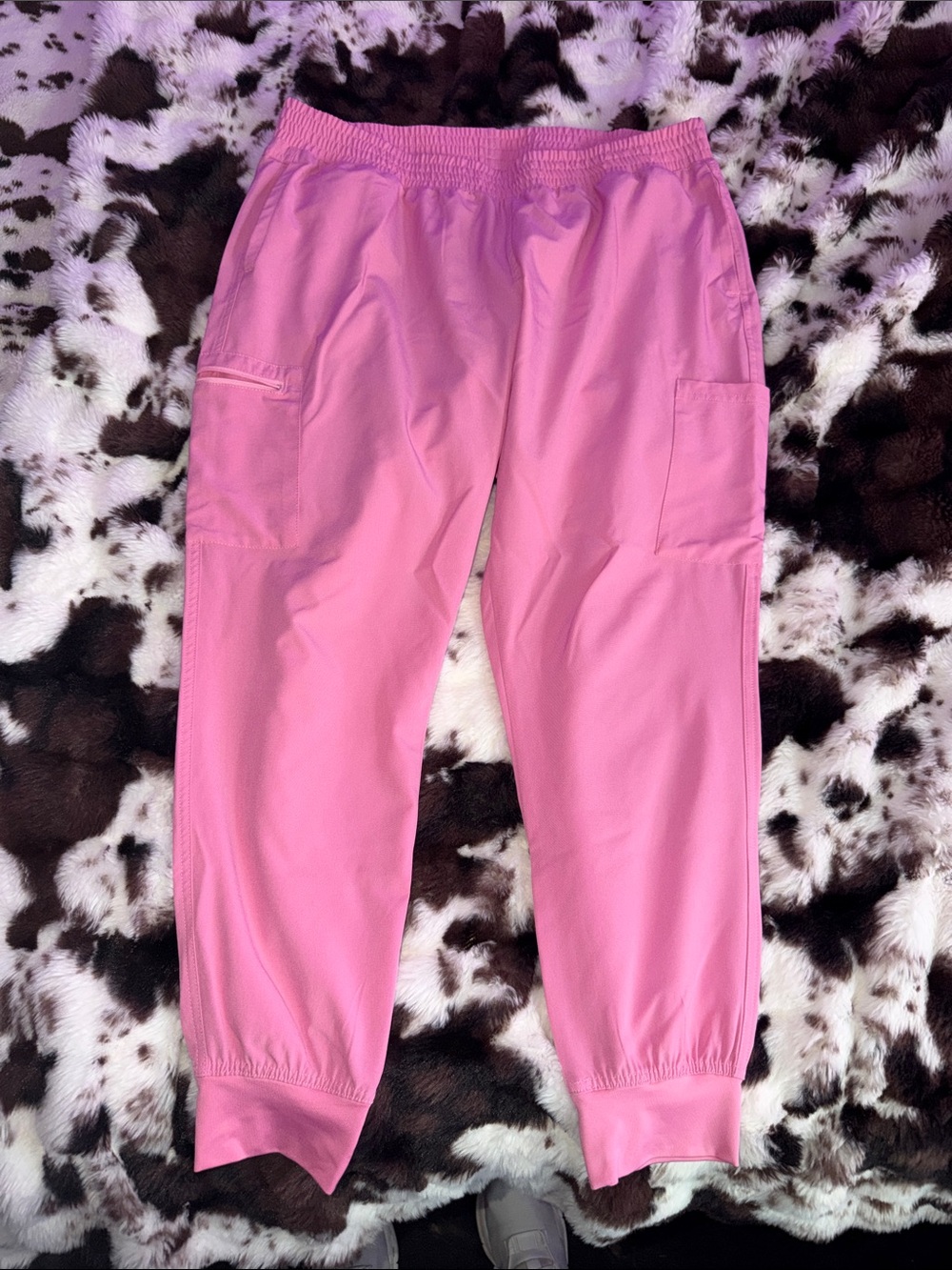 Med Couture Pink Cargo Jogger Pants